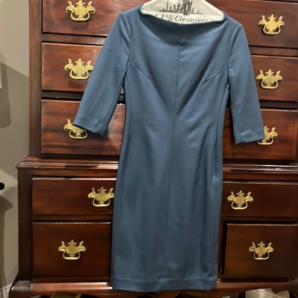 Simplistic Beautiful Blue Wool Elastase Boatneck … - image 1